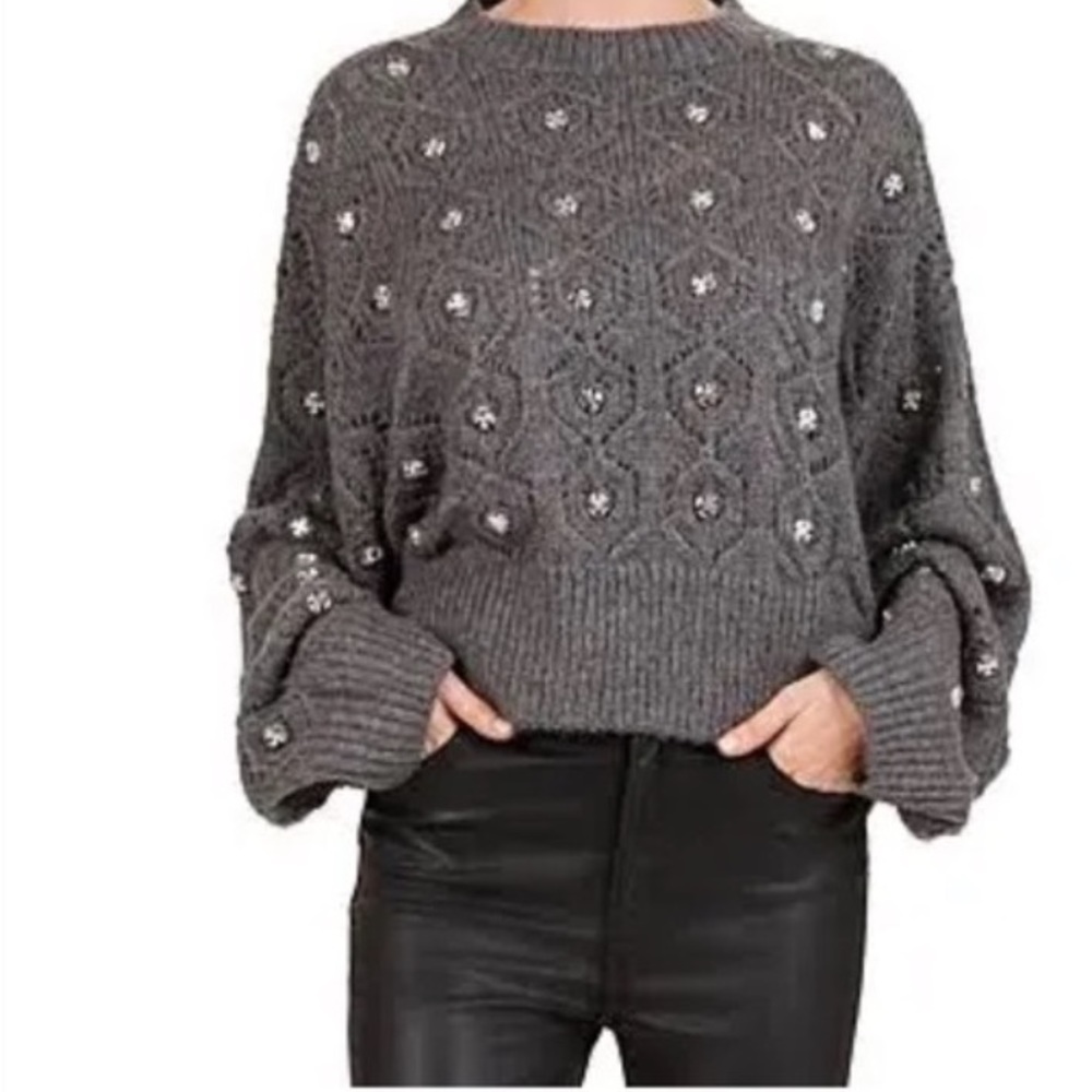 Kooples Grey Sweater with Detail
